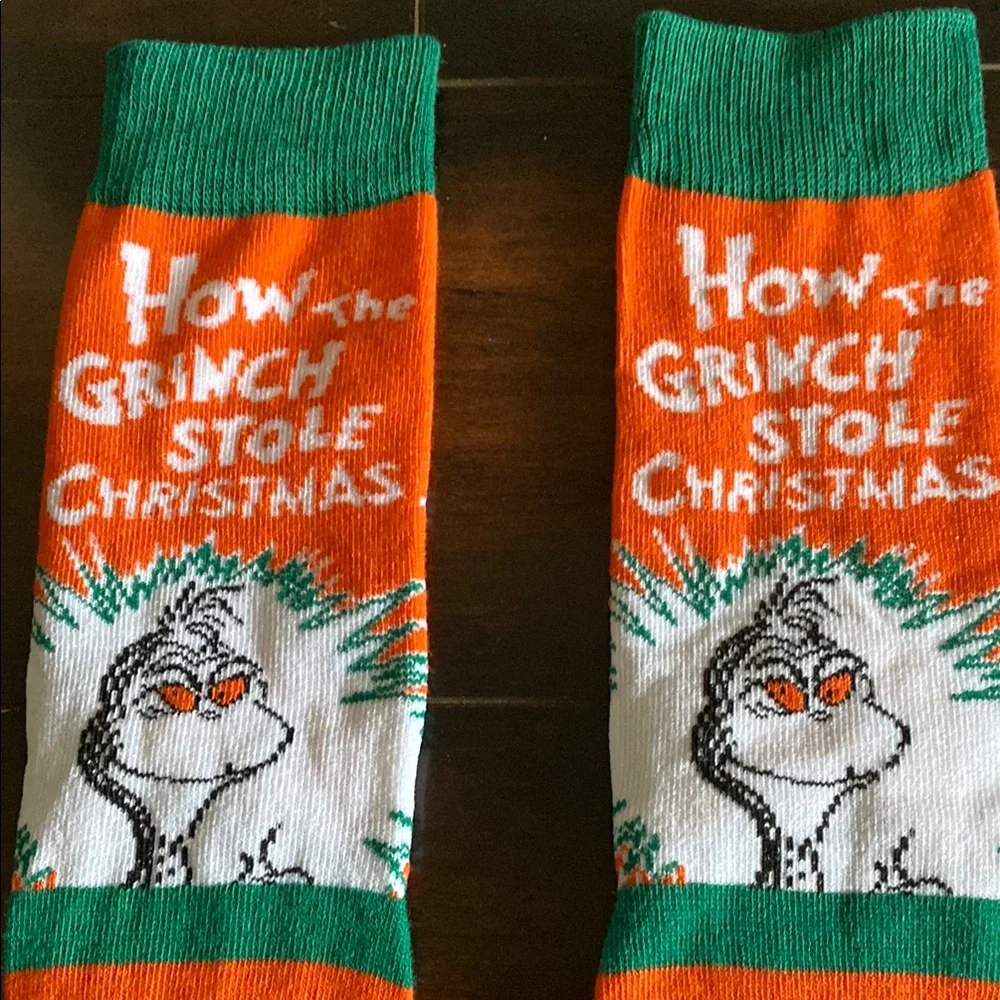 Dr. Seuss Themed Colorful Socks Set Oh the Places You'll Go, The Grinch